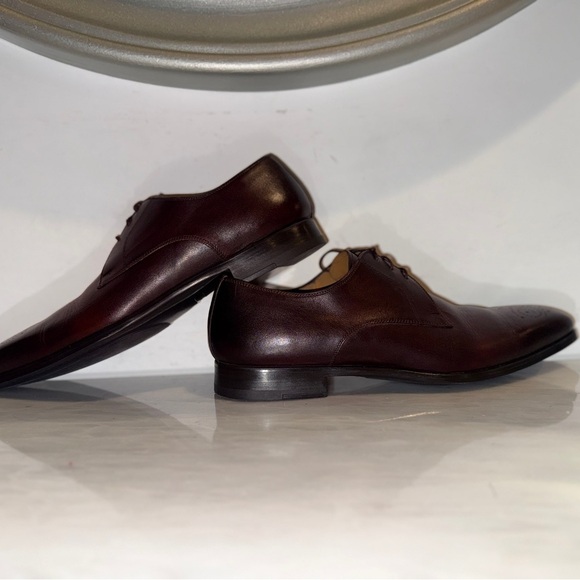 Magnanni Reko Medallion Toe Derby Shoes Brown Leather 11.5M Made in Spain-20420 - Picture 8 of 16